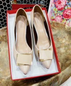 Giày Cao Gót Nữ Mũi Nhọn Giày Búp Bê gót vuông cao 3P khóa Chéo êm và mềm - Cao 3cm - size 35 tới 40 mã 3PCheo