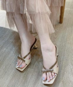 Dép cao gót Nơ mảnh 5cm