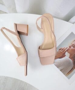 Alternative view of Dép xước cao gót vuông cao 6cm